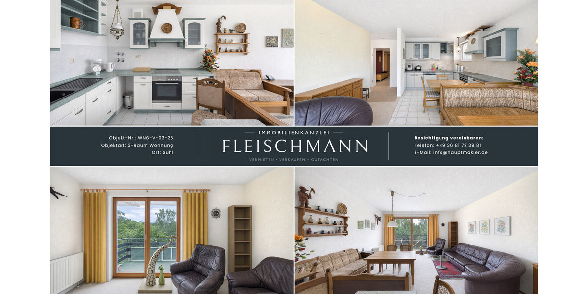 Wohnkomfort mit Balkon, Einbauküche und solider Ausstattung in gepflegtem Wohnumfeld - Erdgeschoßwohnung Suhl Schmiedefeld am Rennsteig | Angebot:27083806