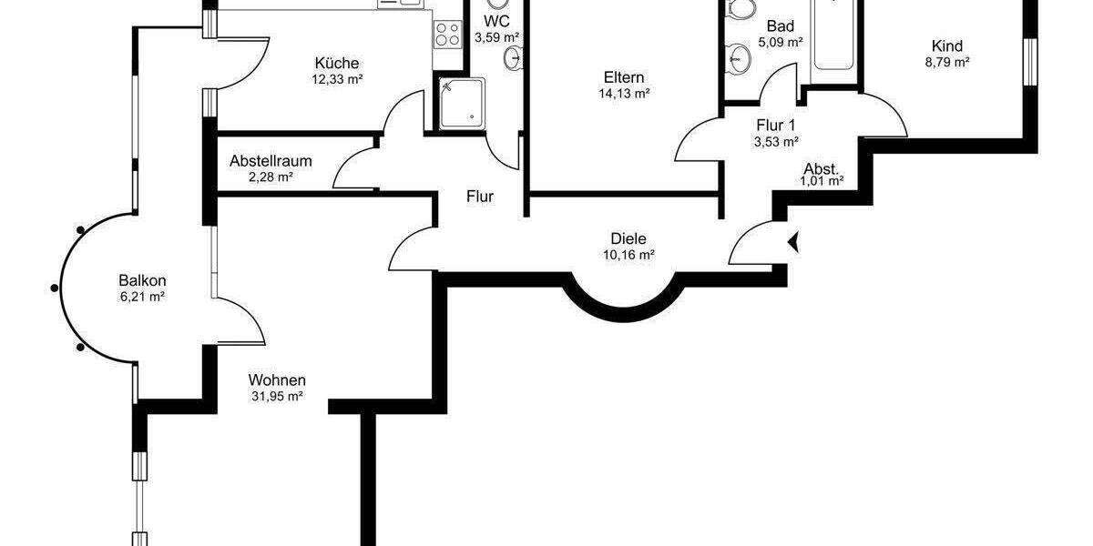 Etagenwohnung Kassel / Harleshausen Harleshausen - 3 Zimmer, 96 m&sup2;, 295.000&euro; | Angebot:25387645