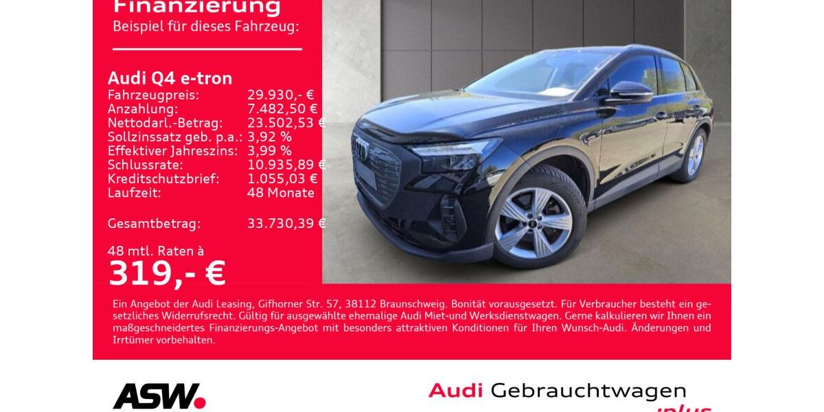 Audi Q4 e-tron 39.600 km 29.930 &euro; Heilbronn 74074