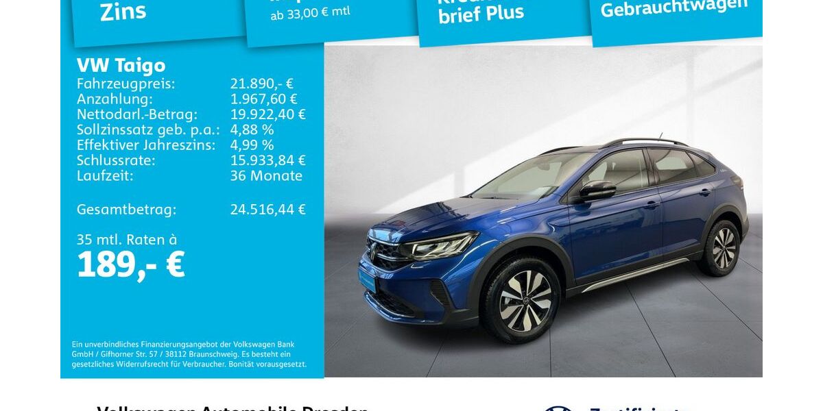 VW Taigo 12.345 km 18.980 &euro; Dresden 01169