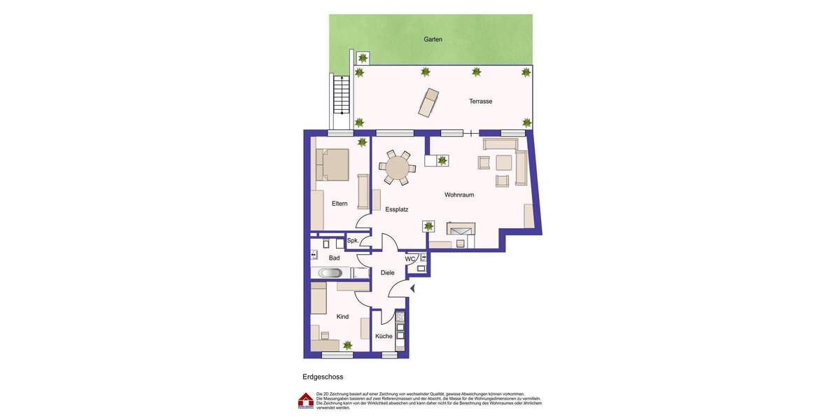 Dornröschen sucht Prinzen: Große Wohnung im EG mit Kamin, Garten und Tiefgarage 3 zimmer