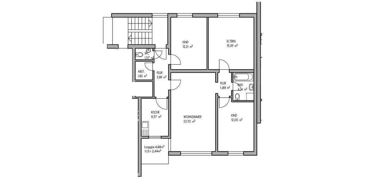 Etagenwohnung Dietersheim - 4 Zimmer, 86 m&sup2;, 199.000&euro; | Angebot:26584566