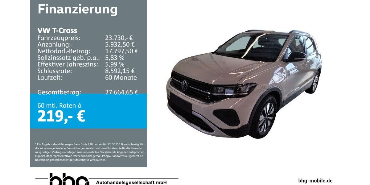 VW T-Cross 6.439 km 23.730 &euro; Reutlingen 72770