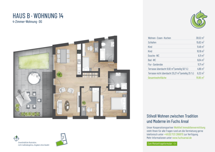 Wohnung zum Mieten in Heilbronn 2.070 € 111.95 m²