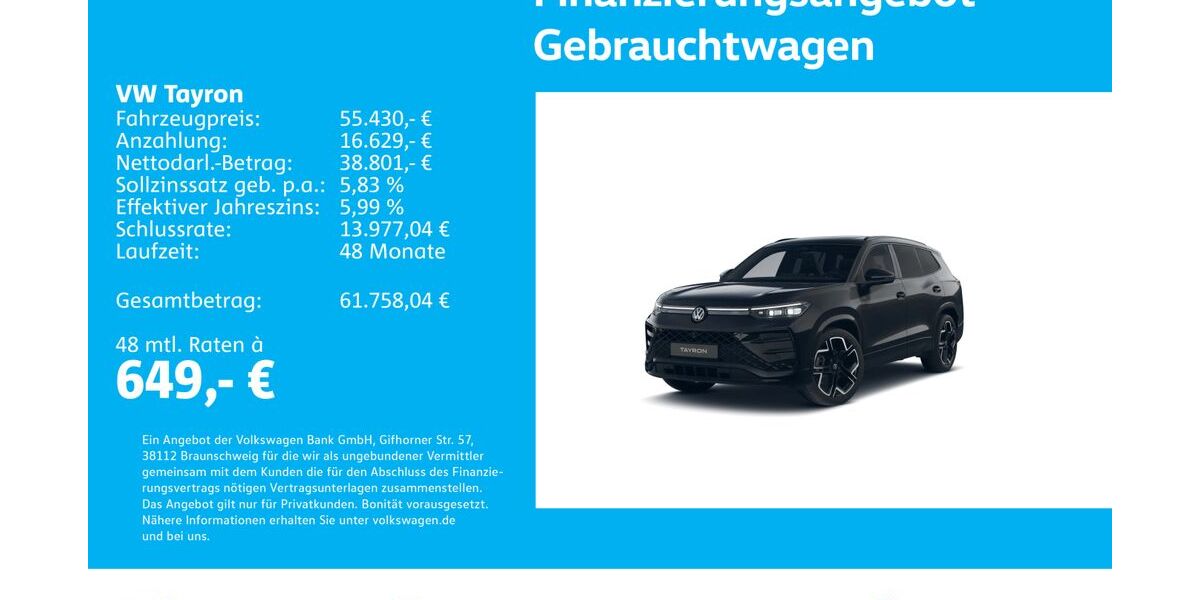 VW Tayron 7.559 km 54.930 &euro; Stuttgart-Wangen 70188