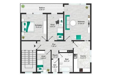 Wohnung Töging am Inn - 4 Zimmer, 85 m&sup2;, 240.000&euro; | Angebot:25483318