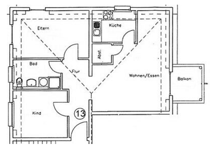 Gemütliche 3-Zimmer-Wohnung mit Balkon und Einbauküche - Dachgeschoßwohnung Chemnitz Altendorf | Angebot:25098842