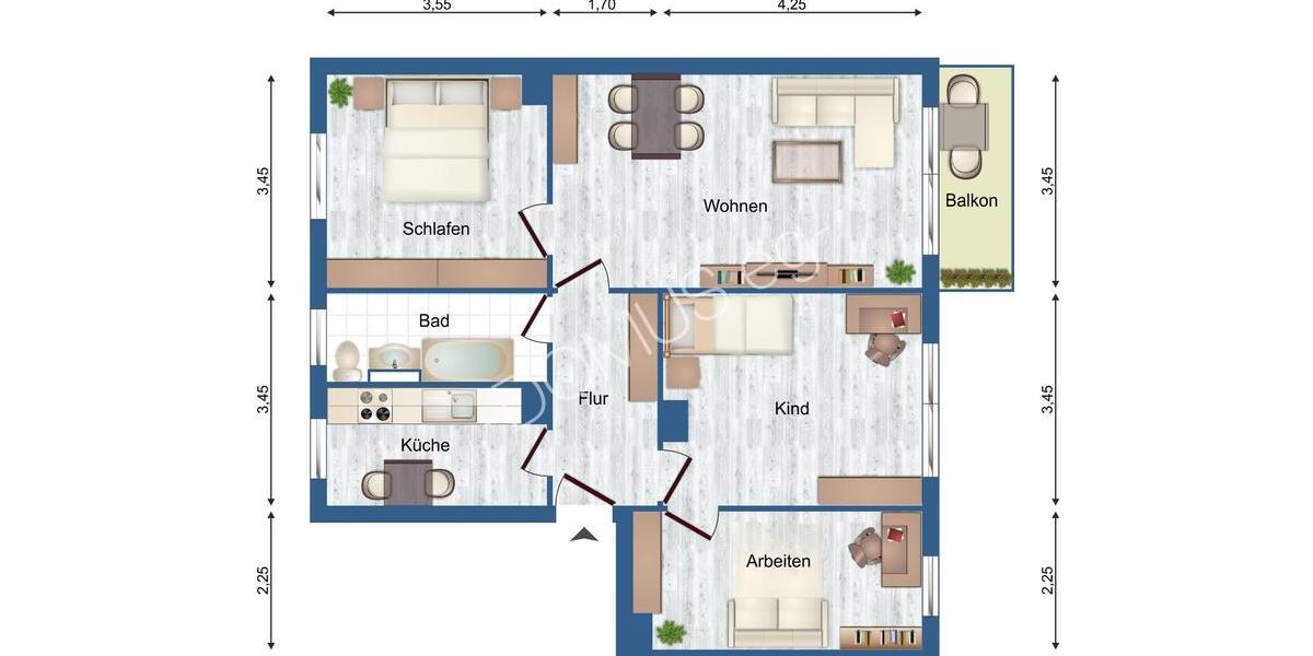 Annaburg Renovierte 4 Zimmer mit Balkon 4 zimmer