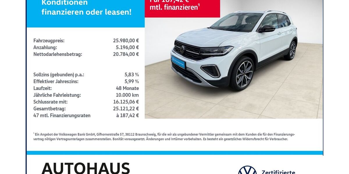 VW T-Cross 19.855 km 24.980 &euro; Bitterfeld-Wolfen 06749