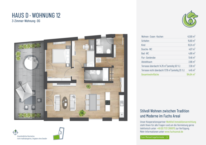 Wohnung zum Mieten in Heilbronn 2.170 € 104.64 m²