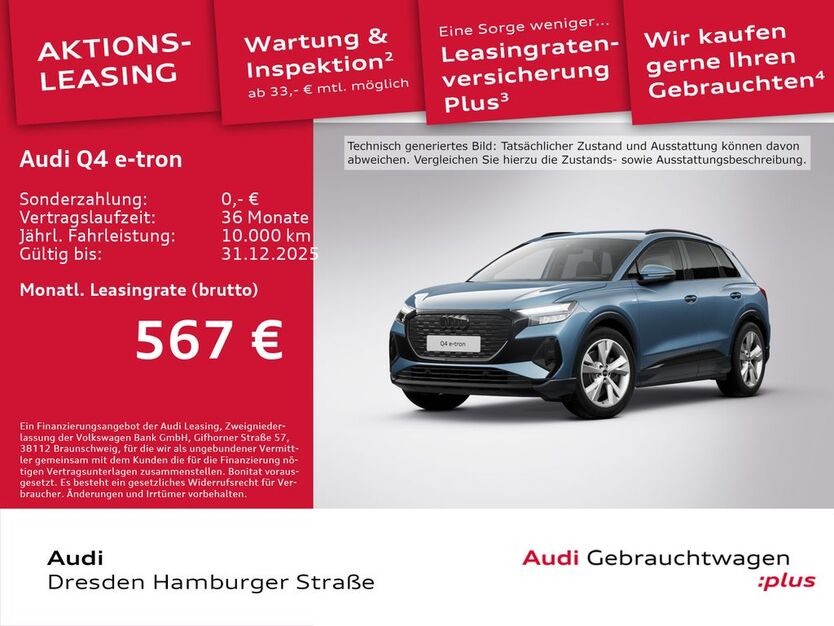 Audi Q4 e-tron 7.572 km 49.890 € Dresden 01067