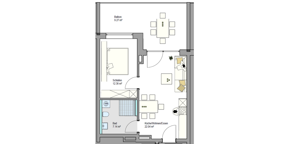 Etagenwohnung Friedrichshafen - 2 Zimmer, 50 m&sup2;, 357.300&euro; | Angebot:27126264