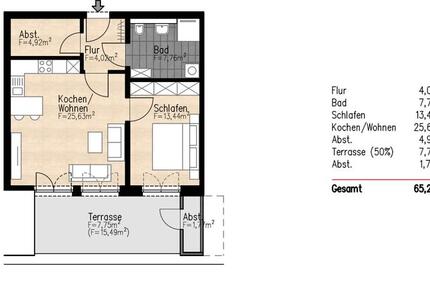 Wohnung Twistringen - 2 Zimmer, 65 m&sup2;, 245.750&euro; | Angebot:26778995
