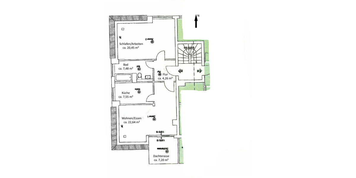 Dachgeschoßwohnung Dresden Cossebaude - 2 Zimmer, 63 m&sup2;, 186.000&euro; | Angebot:23187458