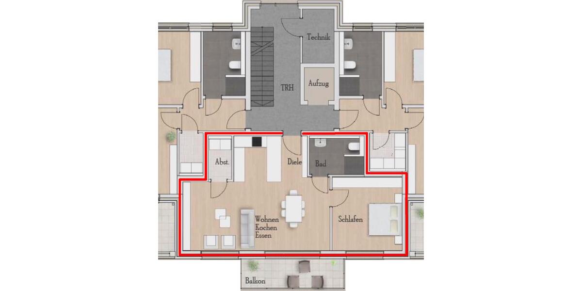 Etagenwohnung Wunstorf - 2 Zimmer, 71 m&sup2;, 950&euro; | Angebot:25305172
