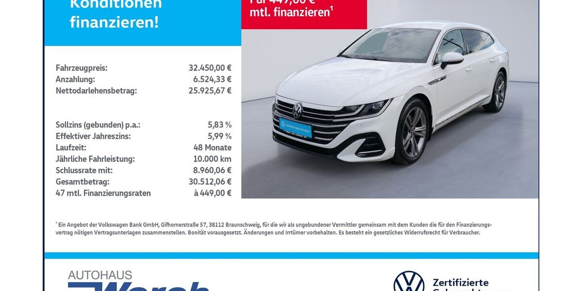 VW Arteon 39.439 km 32.449 &euro; Südharz 06536