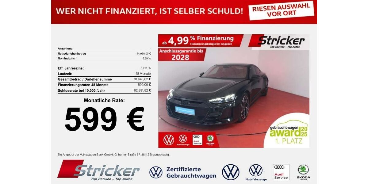 Audi RS e-tron GT 16.453 km 74.949 € Horn-Bad Meinberg 32805