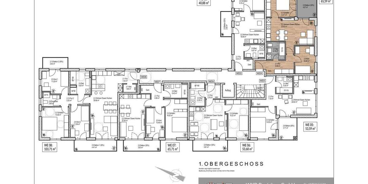 Etagenwohnung Ottobrunn - 3 Zimmer, 66 m&sup2;, 427.000&euro; | Angebot:26218222
