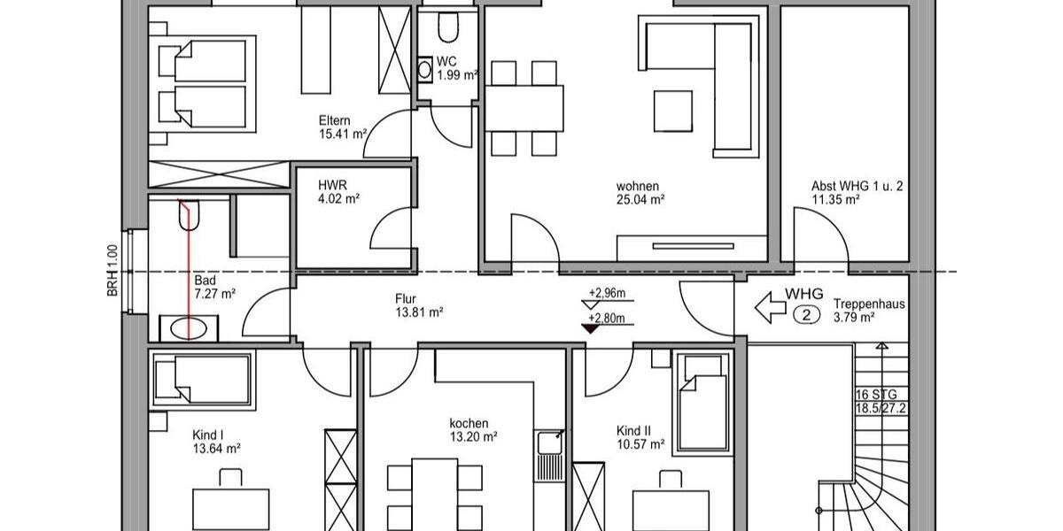 Etagenwohnung Großenkneten - 4 Zimmer, 105 m&sup2;, 1.400&euro; | Angebot:24933769
