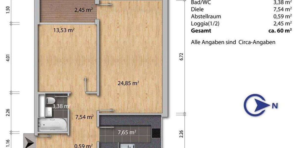 Etagenwohnung Erftstadt-Liblar Liblar - 2 Zimmer, 60 m&sup2;, 139.000&euro; | Angebot:25358744