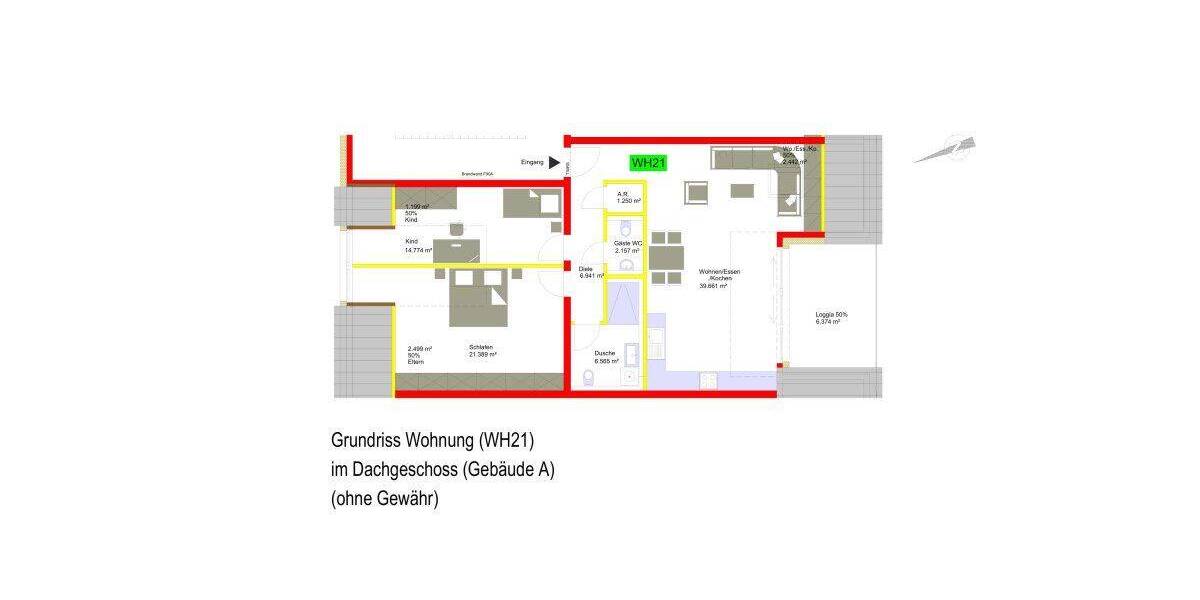 Etagenwohnung Konz Könen - 3 Zimmer, 66 m&sup2;, 261.360&euro; | Angebot:26815849