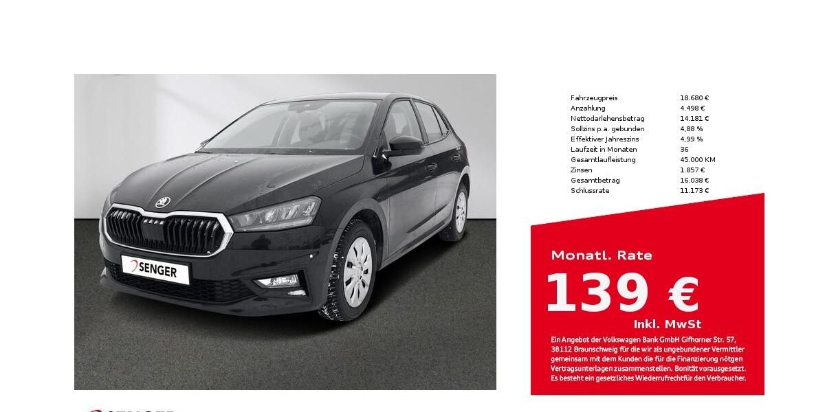 Skoda Fabia 39.800 km 18.380 &euro; Bad Oldesloe 23843