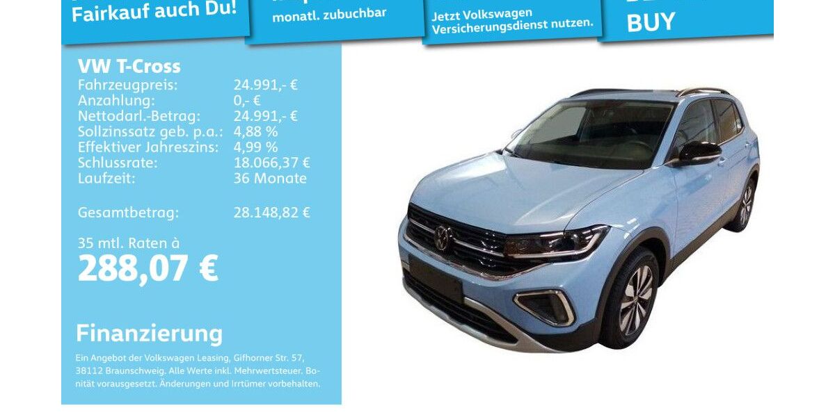 VW T-Cross 4.703 km 24.991 &euro; Mannheim 68309