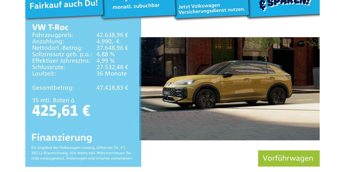VW T-Roc 9.900 km 40.999 &euro; Mannheim 68309