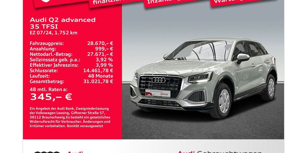 Audi Q2 1.752 km 29.880 &euro; Bremerhaven 27576