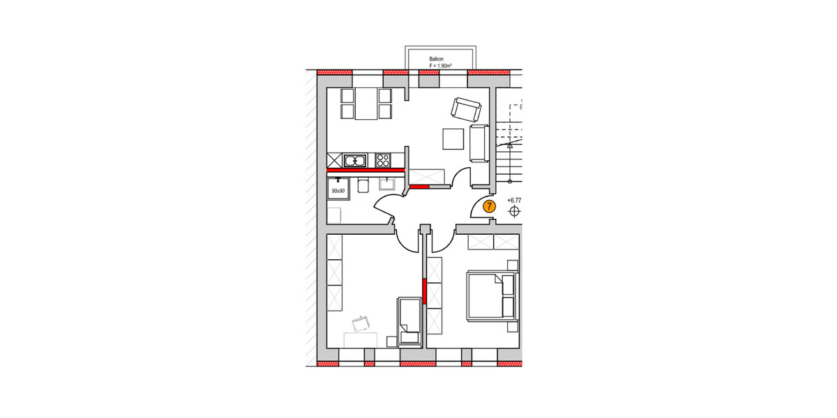 geräumige 3-Zimmerwohnung mit Balkon 3 zimmer