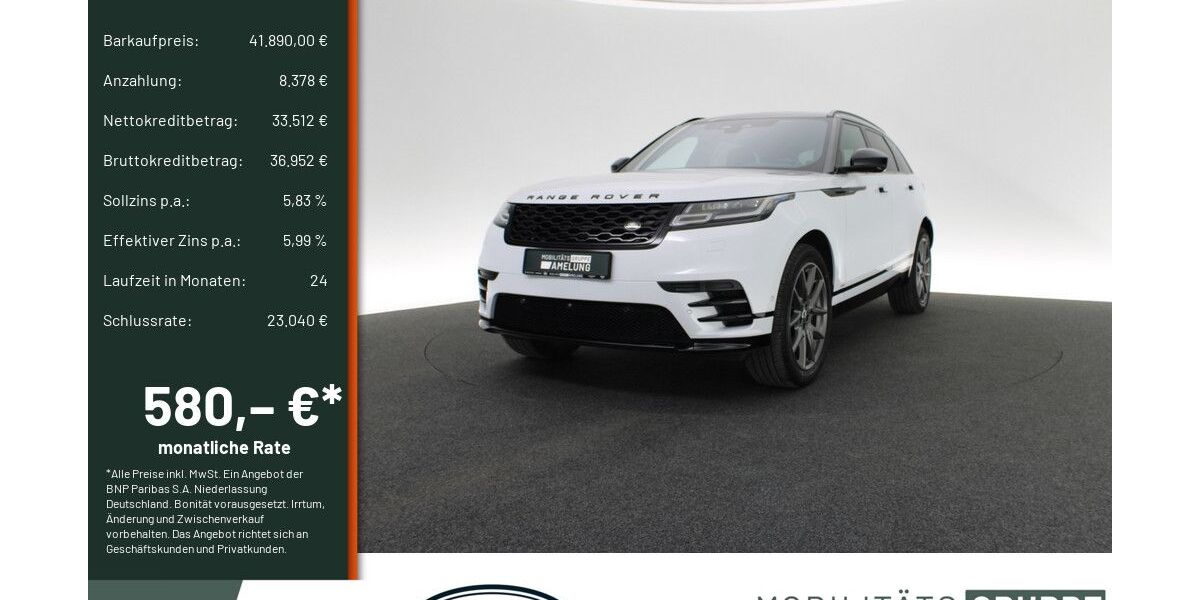 Land Rover Range Rover Velar 67.395 km 41.390 &euro; Engelskirchen 51766