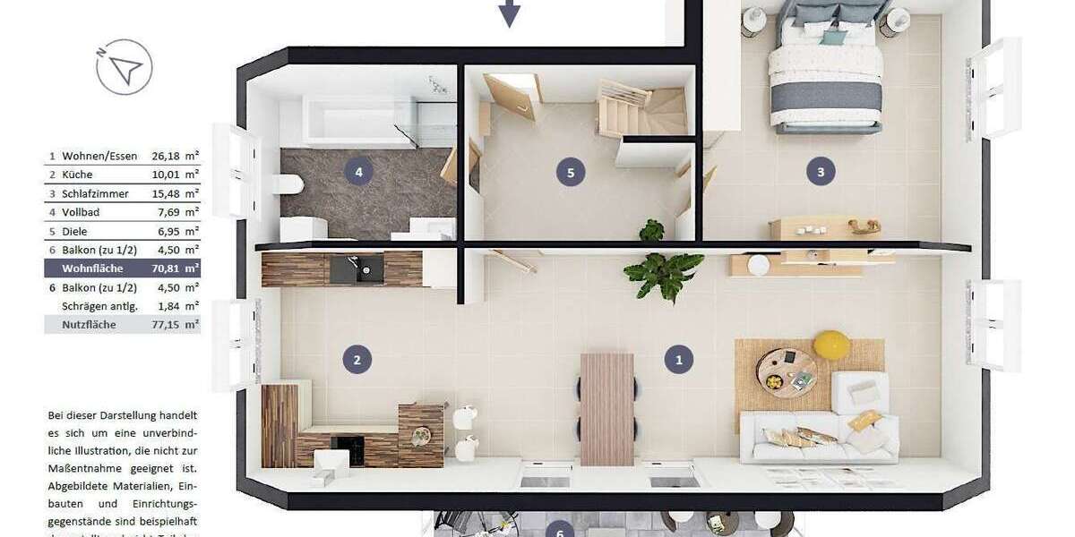 Ruhig gelegen in kleiner Wohnanlage | Helle, top gepflegte Maisonette-Wohnung - Dachgeschoßwohnung Karlsfeld | Angebot:26389541