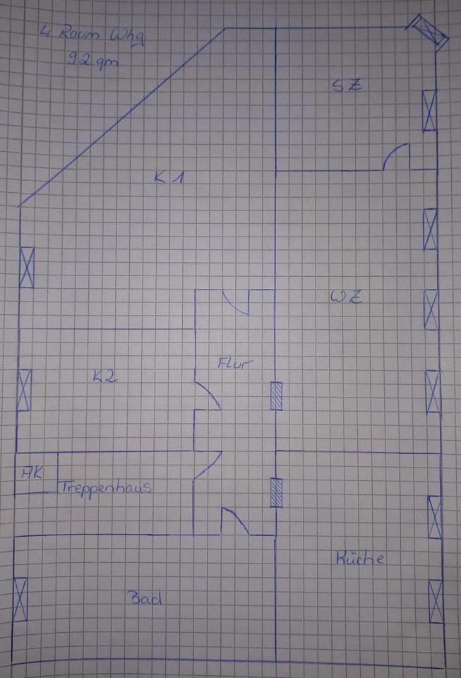 Helle 4 Raum-Wohnung 92qm
