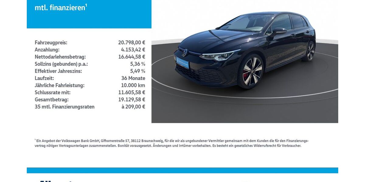 VW Golf 63.550 km 20.798 &euro; Leinefelde-Worbis/DE 37327