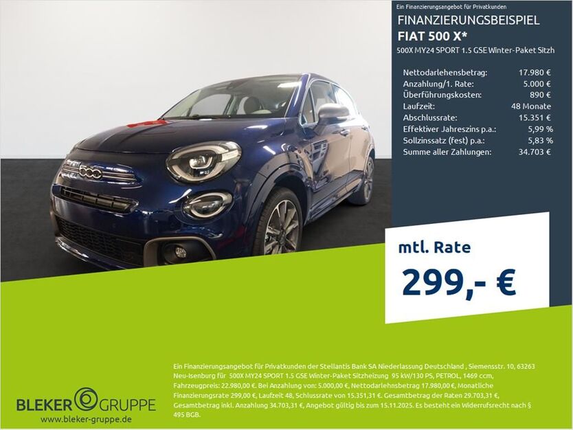 Fiat 500X 3.940 km 21.980 € Borken 46325