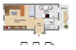 1 Zimmer-Wohnung mit Balkon und Küche *perfekt für Pendler, Azubis & Studenten*