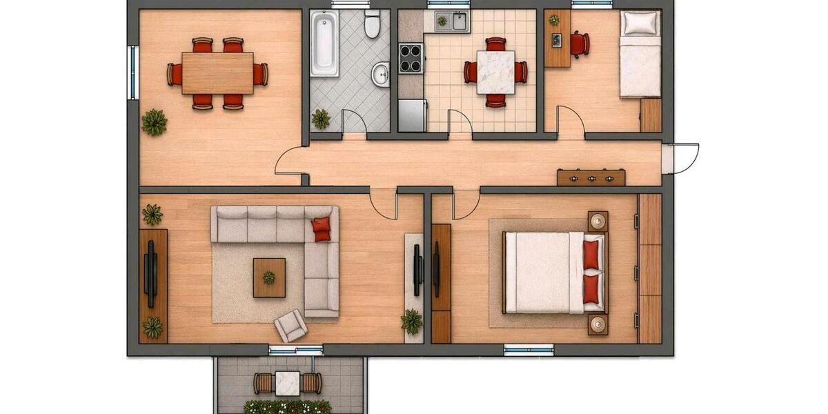 Etagenwohnung Flensburg Fruerlund - 3.5 Zimmer, 69 m&sup2;, 189.000&euro; | Angebot:26919156