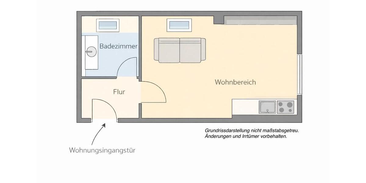 Etagenwohnung Gronau (Leine) - 1 Zimmer, 21 m&sup2;, 330&euro; | Angebot:25475536