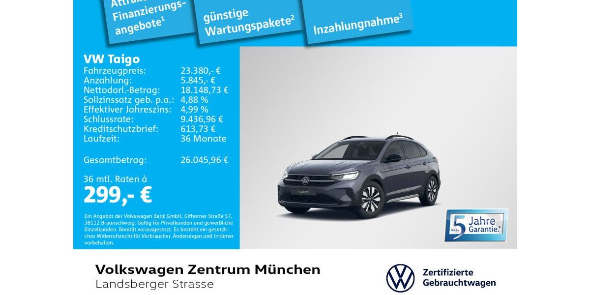 VW Taigo 1.132 km 23.380 &euro; München 80687
