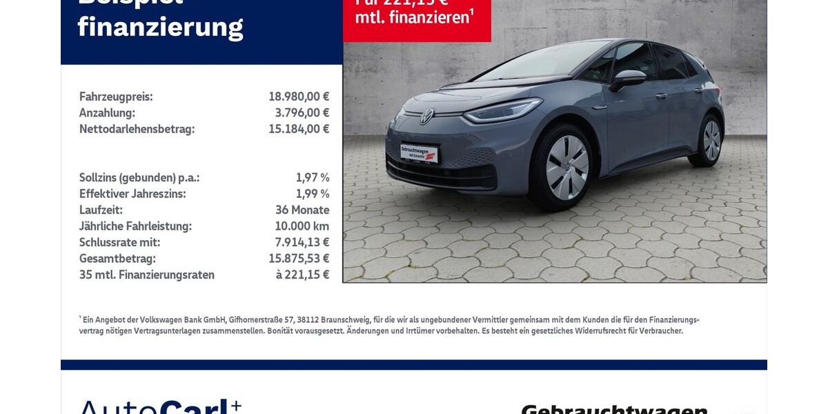 VW ID.3 67.600 km 17.380 &euro; Plauen 08527