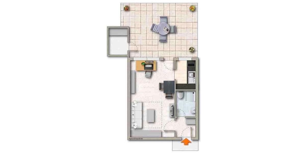 Erdgeschoßwohnung Stegen - 1 Zimmer, 25 m&sup2;, 800&euro; | Angebot:24804727