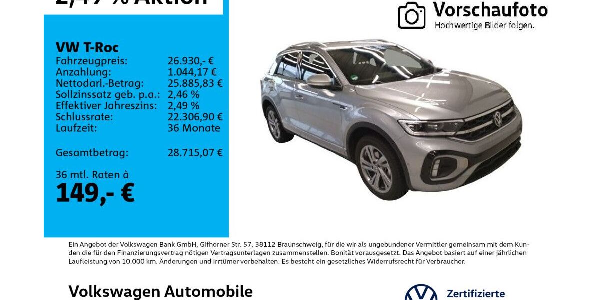 VW T-Roc 3.972 km 26.930 &euro; Leipzig 04178