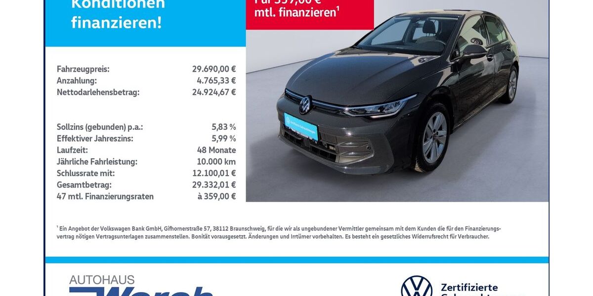 VW Golf 6.520 km 28.689 &euro; Südharz 06536