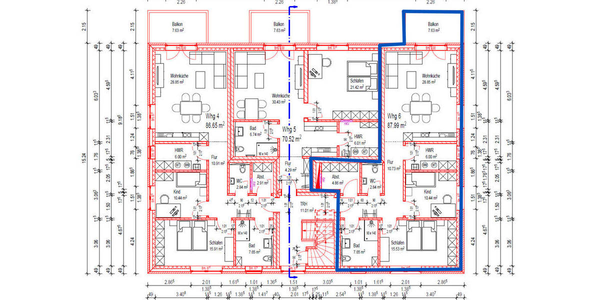 Etagenwohnung Bohmte Hinterfelde - 3 Zimmer, 88 m&sup2;, 290.400&euro; | Angebot:21534031
