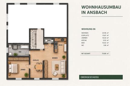 Wohnung Ansbach - 2 Zimmer, 71 m&sup2;, 249.000&euro; | Angebot:26794231