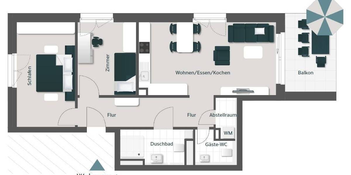 Etagenwohnung Bad Säckingen - 3 Zimmer, 80 m&sup2;, 435.500&euro; | Angebot:25996459