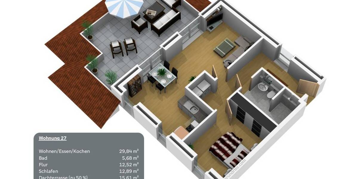 Etagenwohnung Werlte - 2 Zimmer, 76 m&sup2;, 272.000&euro; | Angebot:25674334