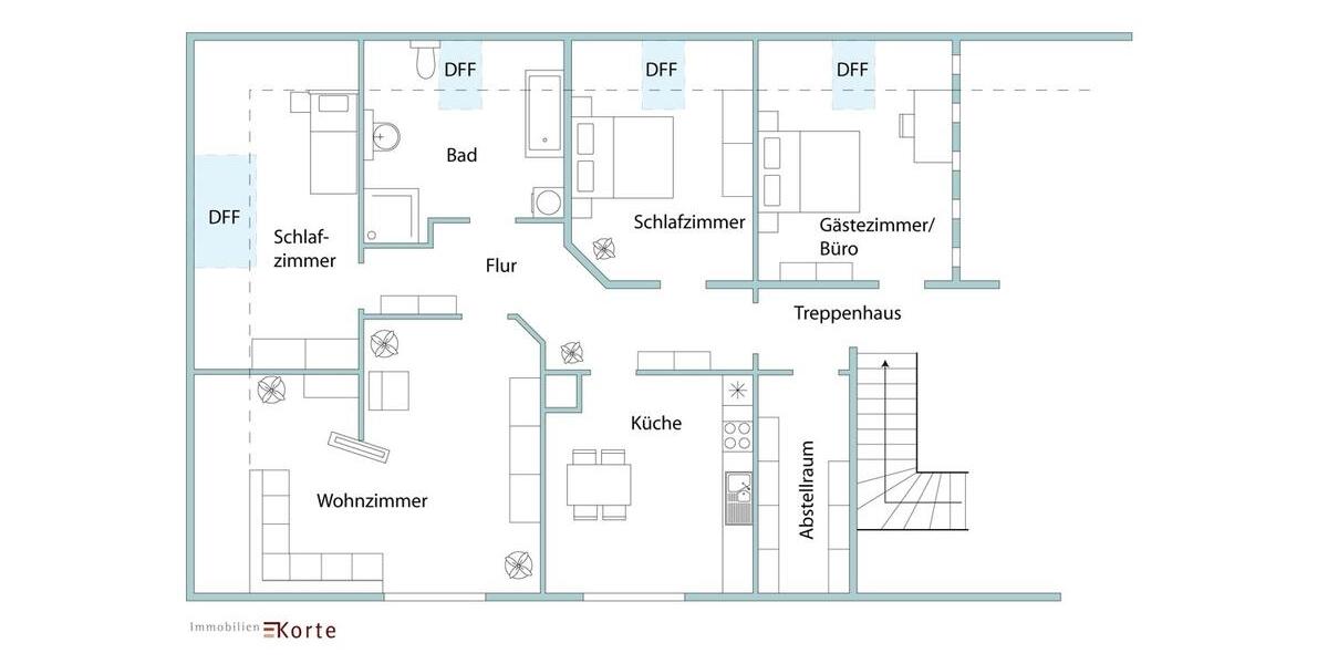 Etagenwohnung Borchen - 4 Zimmer, 97 m&sup2;, 595&euro; | Angebot:25479729