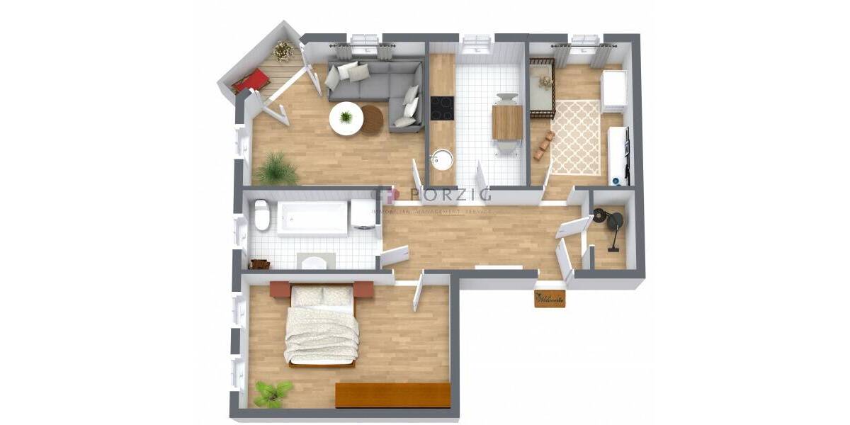 Etagenwohnung Limbach-Oberfrohna Oberfrohna - 3 Zimmer, 87 m&sup2;, 480&euro; | Angebot:26343479