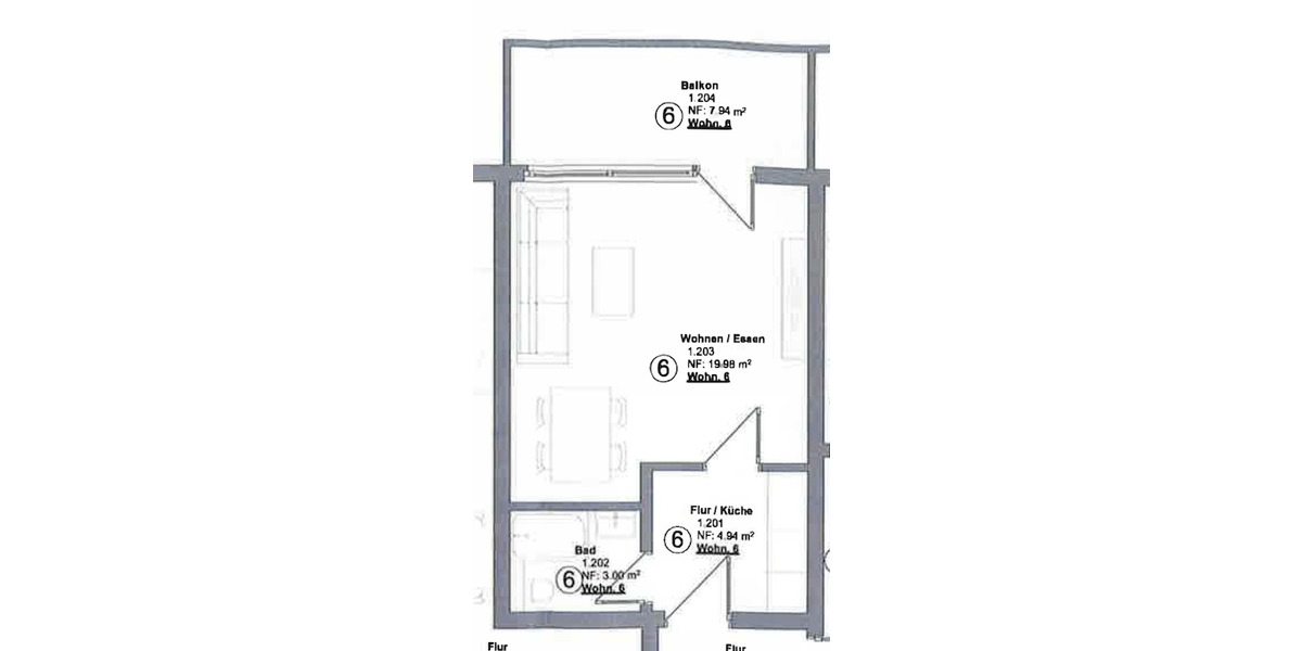 Etagenwohnung Bad Wildbad - 1.5 Zimmer, 32 m&sup2;, 400&euro; | Angebot:26335393